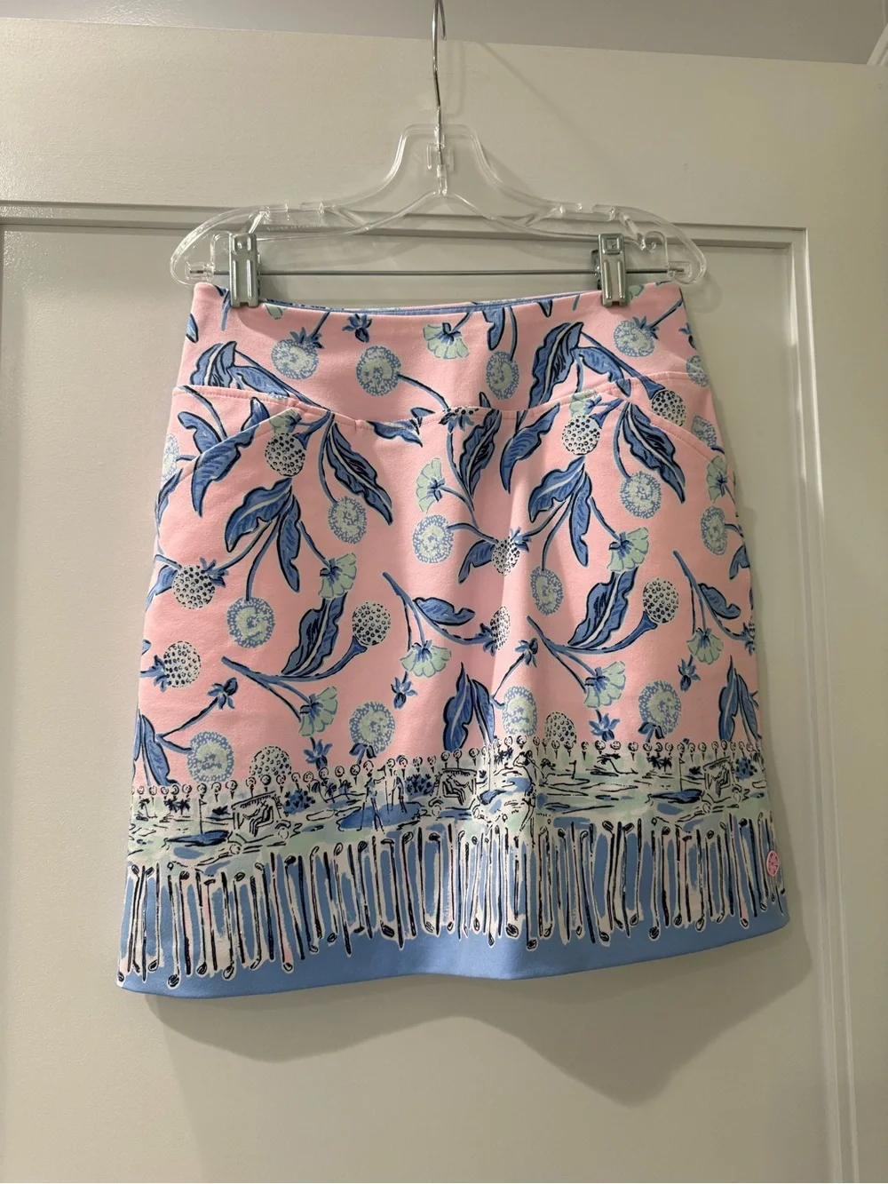 Lily Pulitzer Floral Pink and Blue A-Line Skirt